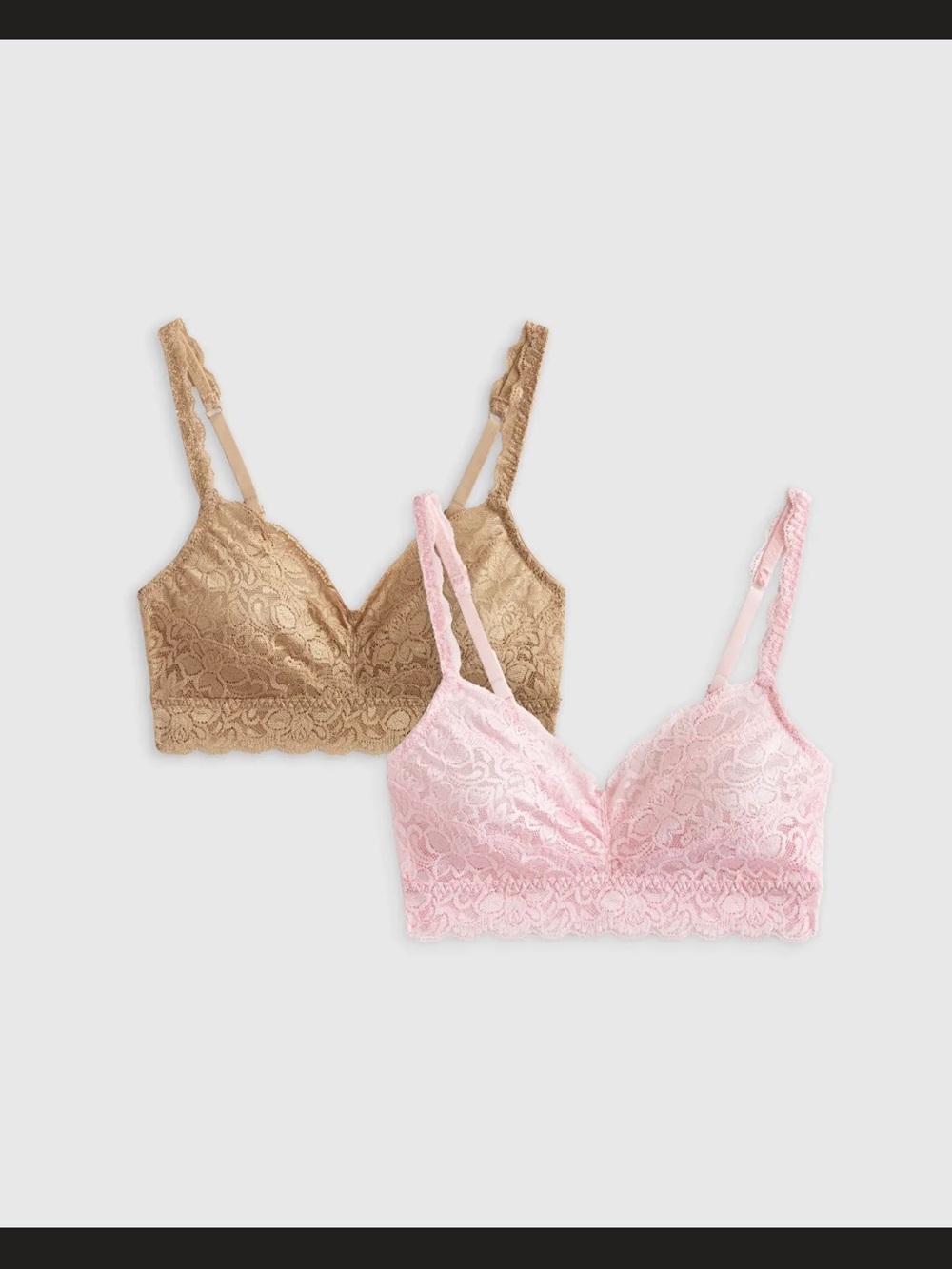 Quince NEW -  Lace Bralette - Sweetheart Stretch 2 Pack